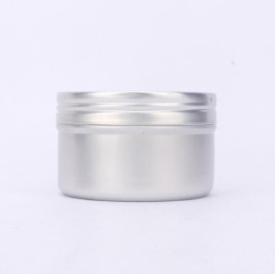 China Hot Sales Recyclable 100ml Small Sliver Food Graded Aluminum Tin With Screw Lid For Tea Coffee Biscuit Cookie Candy Cosmetic Packaging for sale