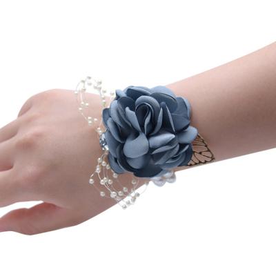 China Eco-friendly Hot Selling Artificial Bridal Pearl Corsage Wrist Flower Wedding Wrist For Bridesmaid for sale