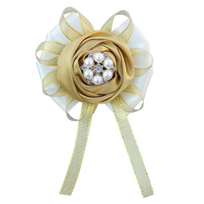 China Wholesale Eco-Friendly Wedding Flower Bridesmaid Wrist Corsage Artificial Flowers Party Prom Party In Stock for sale