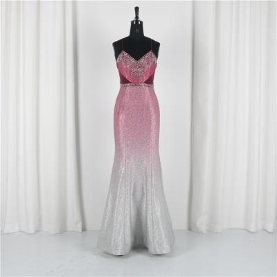 China Anti-wrinkle Unique Design Spaghetti Ties Mermaid Ombre Women Charm Red Dresses Party Prom Dress for sale