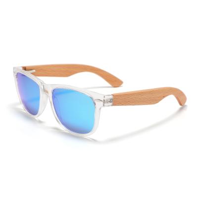 China Polarized Fashion Sunglasses OEM Transparent Frame Men's Wood Wooden Sun Glasses for sale