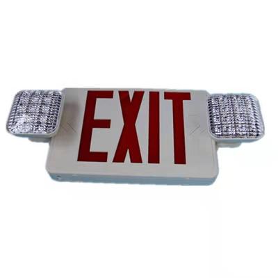 China Plastic Rechargeable Led Double Light Emergence Led Exit Sign Light Combo Light Led Emergency Lighting for sale