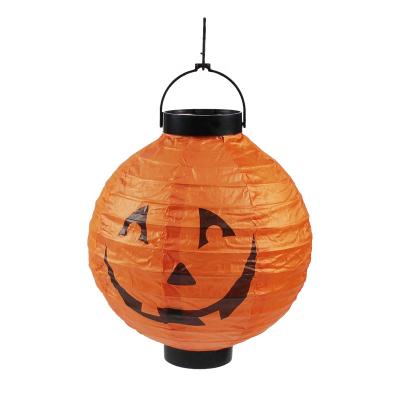 China Modern Hanging Portable Halloween Vintage Flame Pumpkin Lanterns String Lights Battery Lantern Led Halloween Lanterns Chinese Paper for sale