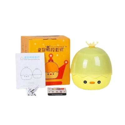 China 2021 Crown Modern Duck Star Projection Light Kids Night Light Music Speaker Baby Birthday Party for sale