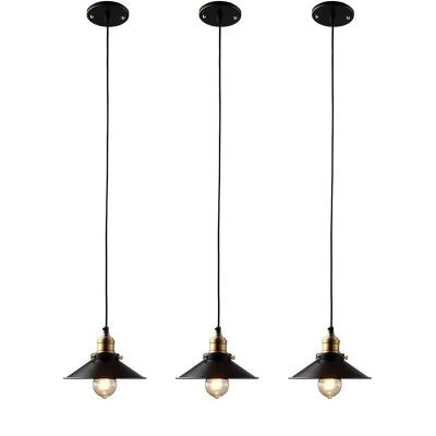 China Vintage Traditional Industrial Vintage Rope Lamp Metal Pendant Lamp Decoration Bedroom Black Hanging Lights for sale