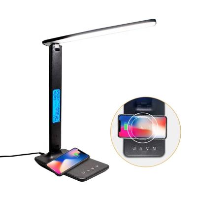 China Modern Wireless Charger LED Desk Lamp USB Charging Adjust Eye-friendly Touch Table Lamp for sale