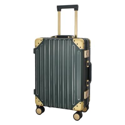 China Factory Custom Aluminum Luggage Case 20 Inch Designer Travel Aluminum Trolley Case High Quality Fashionable Cabin TSA Lock for sale