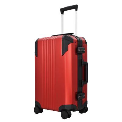 China New Design 63C Aluminum Frame Black 20' Aluminum Boarding Trolley Luggage Suitcase With Prominent Luggage Wheel for sale