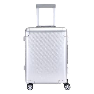 China Aluminum New Custom Logo 31L 2021 Luxury Carry On Suitcase Aircraft Wheel Trunk Aluminum Alloy Trolley Case for sale