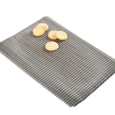 China Food Heat Resistant Compound Stainless Steel Weave Belt Balanced Oven Baking Wire Mesh Small Conveyor Belt Price for sale