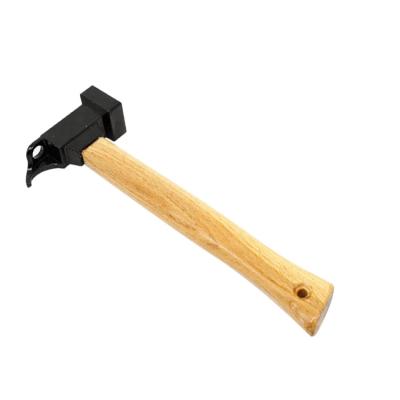 China Steel Forged Steel Wooden Handle Tent Peg Hammer Square Peg Pulling Mallet Multifunctional Camping Hammer for sale