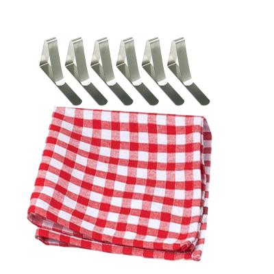 China Color Party Tablecloth and Stands 6pcs Stainless Steel Table Cuts Red White Checkered Tablecloths for sale