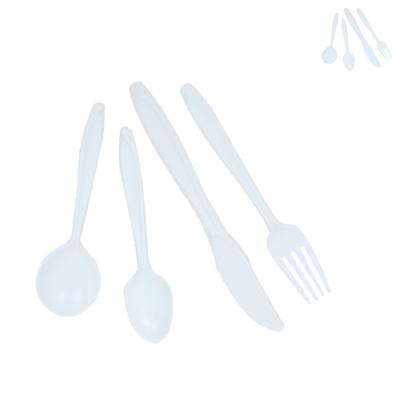 China Sustainable PC Luxury Cutlery Set - 4-Piece Set (Knife, Fork, Spoon, Teaspoon) Lightweight Travel Picnic Cutlery Set for sale