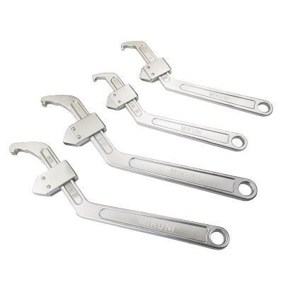 China CRV Round Square Head Hook Crawler Claw Wrench C Hook Open End Wrenches Automatic for sale