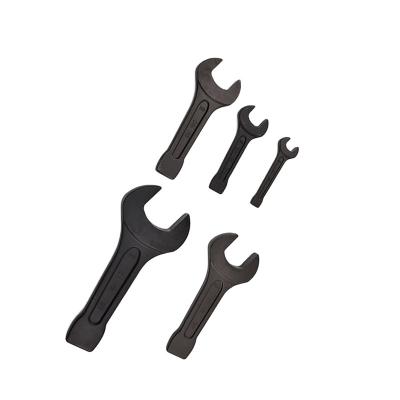 China CRV Head Percussion Industrial Heavy Single Open Ended Extra Large Solid Adjustable Spanner Wrench for sale