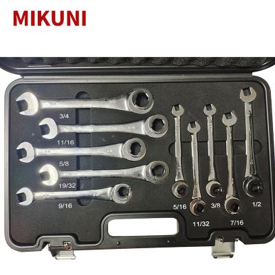 China New Open ALLOY Ratchet Wrench Automobile Repair Tool Oil Tube Pipe Wrench Set for sale