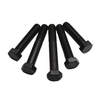 China Black Coated High Strength Fastener Grade 8.8/10.9/12.9 Carbon Steel Bolt DIN 931 / DIN 933 for sale