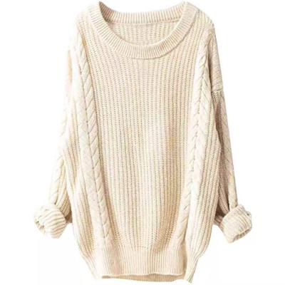 China custom Anti-wrinkle europe style new arrival sweater for girls cable knit sweater O-neck winters sweaters for women for sale