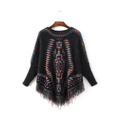 China Anti-wrinkle Handmade Furry Jacquard Bohemian Coat With Tassel for sale