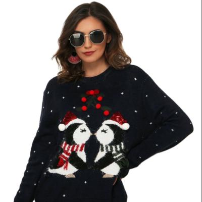 China Anti-Wrinkle Hot Sale Woolen Jacquard Unisex Christmas Sweater for sale