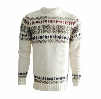 China Latest Anti-wrinkle Leadown OEM Designs Jacquard Sweater Men With Wool Christmas Sweater for sale