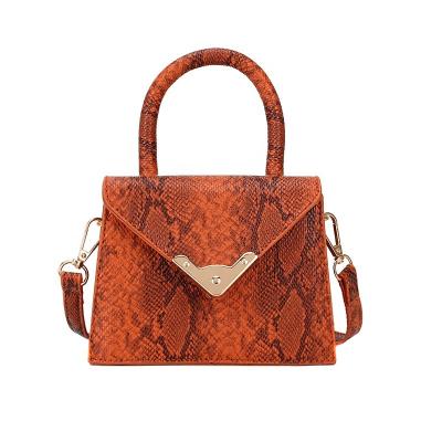 China Fashion PU Snakeskin Leather Ladies Bag And Pinch Small Tote Bag Crossbody Belt Shoulder Women Cute Handbags 2020 for sale