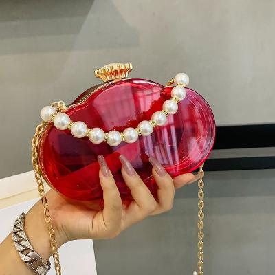 China 2022 Fashion New Arrival Lady Bag Cross Chain Shoulder Drop Shipping Handbag 2023 Small Jelly Clear Acrylic Handbags For Women for sale