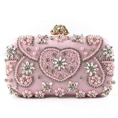 China 2021 Fashion Luxurious Glitter Ladies Party Bags Embroidery Crystal Evening Quality Women Wedding Small Clutch Bags for sale