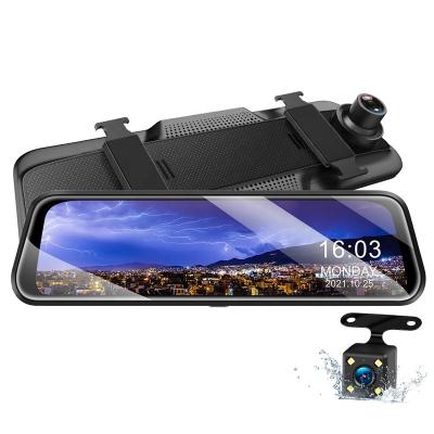 China New 10 inch GPS Streaming Media Display Driving Recorder Front and Rear View Mirror 2k HD Video Touch Screen Night Vision Dash Cam for sale