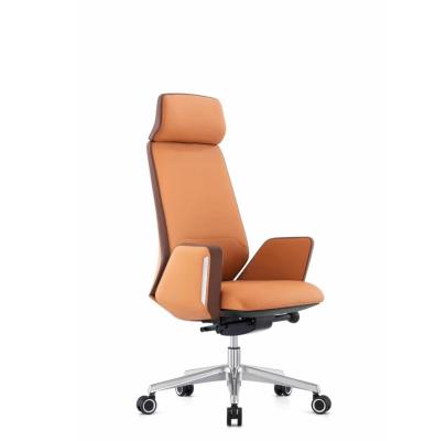 China Modern Original Design Foshan Manufacturer Boss Leather Chair Home PU Office Ergonomic Genuine Leather Chair for sale