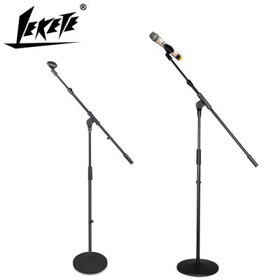 China LEKETE LKT-821 Microphone Metal Disc Microphone Stand Adjustable Professional Live Studio Tripod Microphone Stand Maker for sale