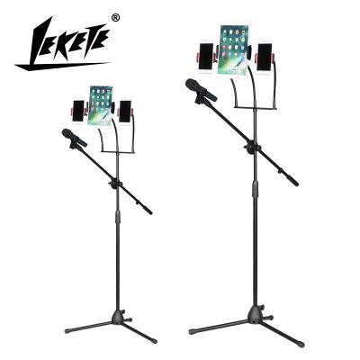 China Mobile phone& LEKETE LKT-803D China Microphone Manufacturer Wholesale Black Tripod Floor Tablet Phone Microphone Gooseneck Floor Stand for sale