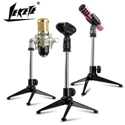 China Condenser Microphone Metal Desktop Microphone Live Stand LEKETE LKT-070 Microphone Desk Stand Professional Manufacturer for sale