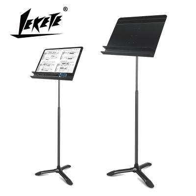 China LEKETE LKT-590 Double-Layer Music Dish Floor Music Stand Musical Instrument Three-Legged Stand for sale