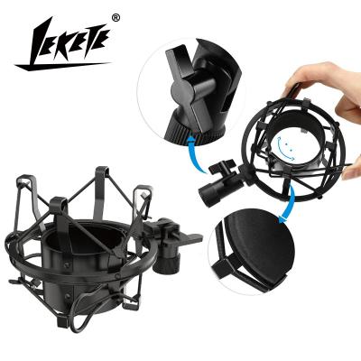 China Professional Microphone Stand LEKETE LKT-F2 50MM Metal Microphone Shock Mount For Recording Microphone for sale