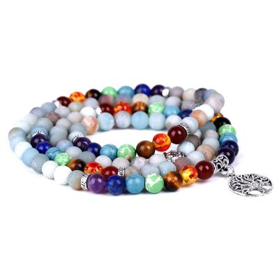 China Casual/Sports 7 Chakra Mala Prayer Beads 108 Meditation Healing Tree Of Life Multilayer Charm Bracelet for sale