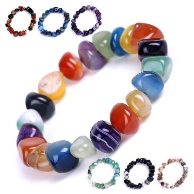 China New Style Jewelry Fashion CLASSIC Natural Stone Jewelry Multicolor Random Irregular Shape Agate Bracelet Men for sale