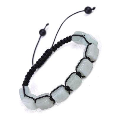 China Fashion CLASSIC Jewelry Adjustable Natural Stone Green Aventurine Braided Bracelet for sale