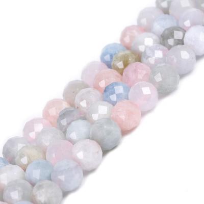 China Natural Stone Stone 8mm Morganite Gemstone Faceted Loose Beads for sale