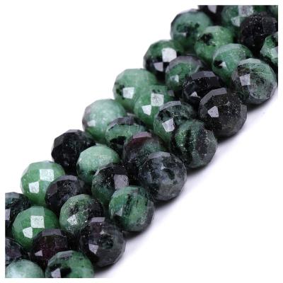 China Natural Stone 8mm Epidote Gemstone Faceted Loose Beads for sale