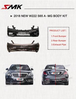 China For Mercedes 2018 S65 S-Class W222 Upgraded A-MG Body Kit With Exhaust Tips, Front Bumper and Rear Bumper W222 S-Class for sale