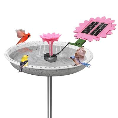 China Garden Water Features Decoration Solar Powered Bird Bath, Durable Stable Weather Resistant Rust Proof Bird Baths For Outdoor Solar Powered With 4 Sturdy Metal Stakes for sale