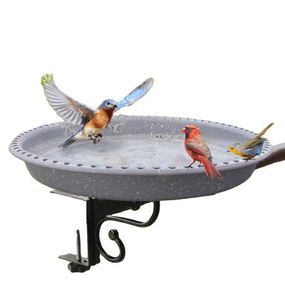 China Garden Water Features Decoration Bird Bath, Horizontally Stable Large Capacity Weatherproof Bird Bath For Outdoors With Adjustable Metal Clamp for sale