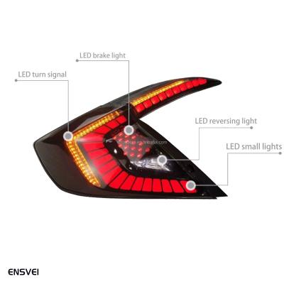 China Automobile Ensvei Lamp For F80 Civic Taillight Factory Dropship LED Compatible With Honda Civic Tenth Generation for sale