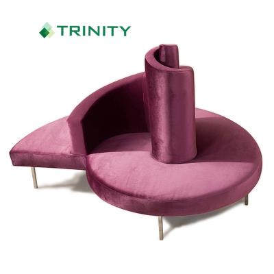 China High End Custom Made Luxury Round Hotel Lobby Reception Round Furniture Modern Fabric Design Waiting Sofa for sale