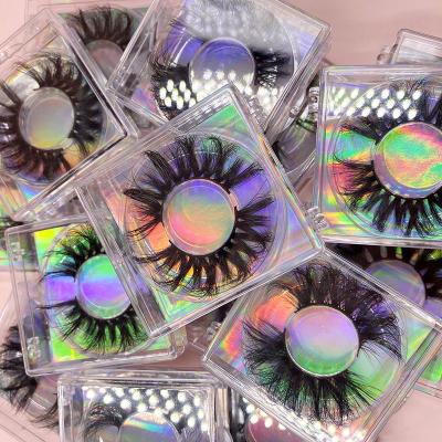 China Feature private label 3d eyelashes mink lashes 5d 25MM mink eyelashes seller with eyelash packaging box for sale