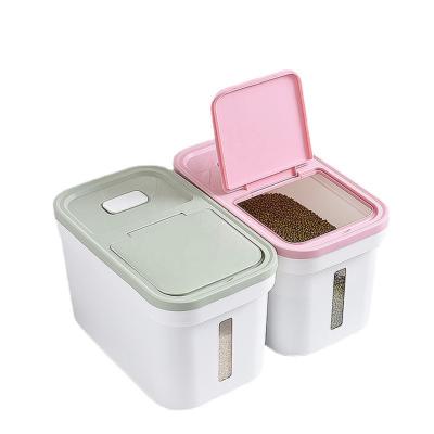 China Freshness Keeping Clear Rice Storage Box Plastic Pet Food Moisture Proof Container With Lid Beans Grain Organizer for sale