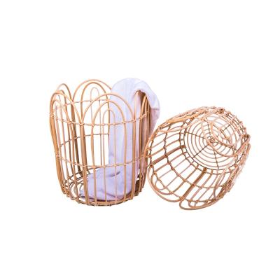 China Round Natural Rattan Handmade Laundry Basket Eco-Friendly Sustainable for sale