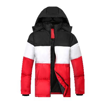 China Winter Breathable Hooded Coat Men's Warm Stripper Jacket Thicken Cotton Coat With Removable Hood for sale