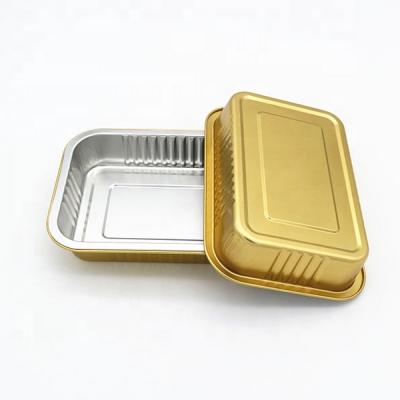 China FoodCooking Disposable Smooth Aluminum Wall 580ml Party Grill Foil Trays for sale